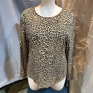Chico's Tan and Black Fitted cheetah print Long Sleeve